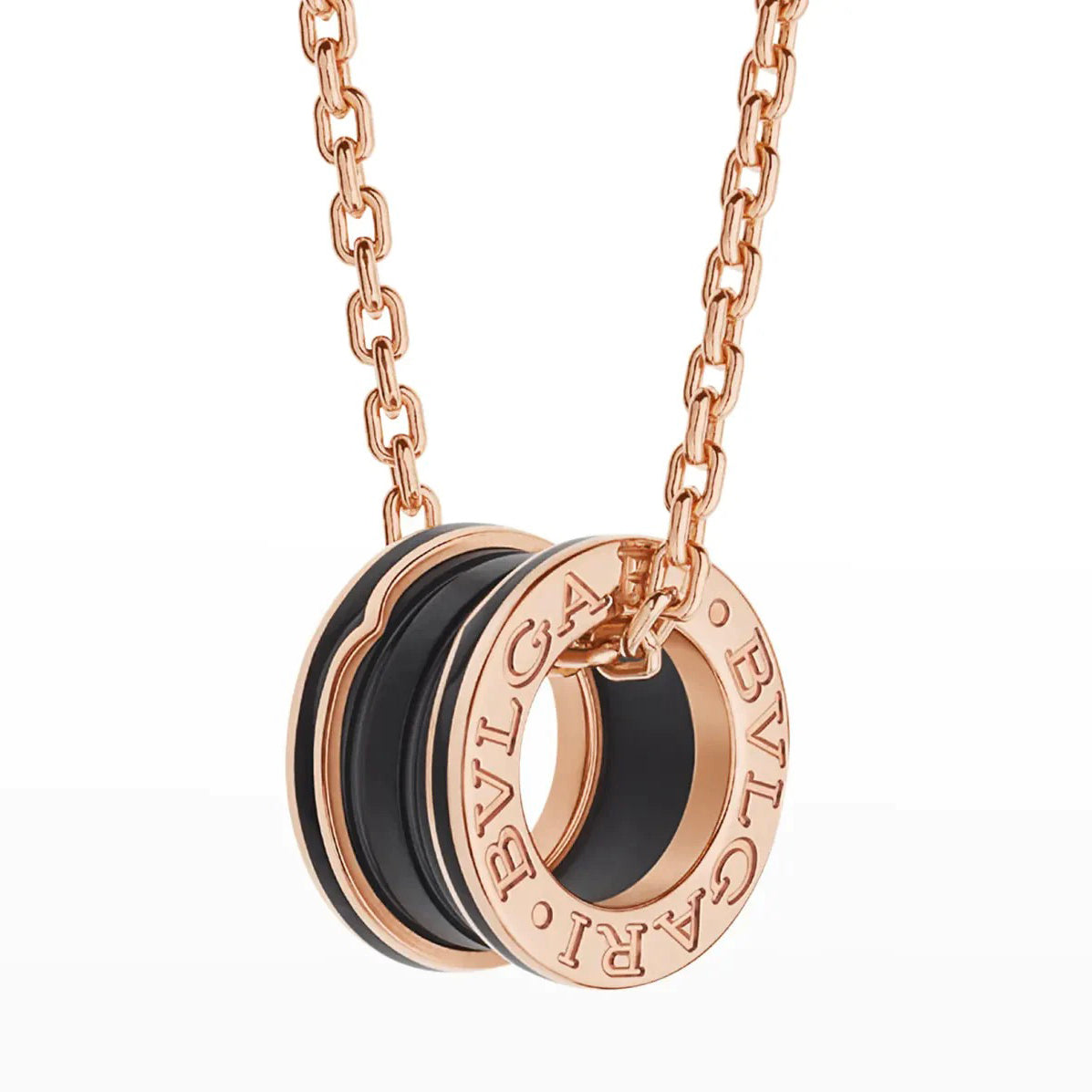 [ELAN LUXE]ZERO 1 BLACK CERAMIC PINK GOLD NECKLACE