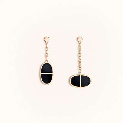 [ELAN LUXE]CHAINE VERSO BLACK CERAMIC EARRINGS