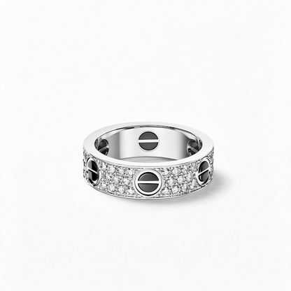 [ELAN LUXE]LOVE RING 5.5MM DIAMONDS PAVED CERAMIC