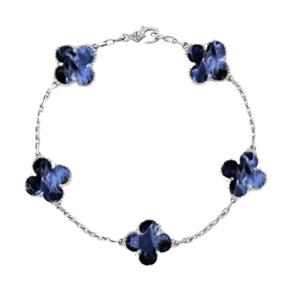 [ELAN LUXE]CLOVER 5 MOTIF PIETERSITE SILVER BRACELET
