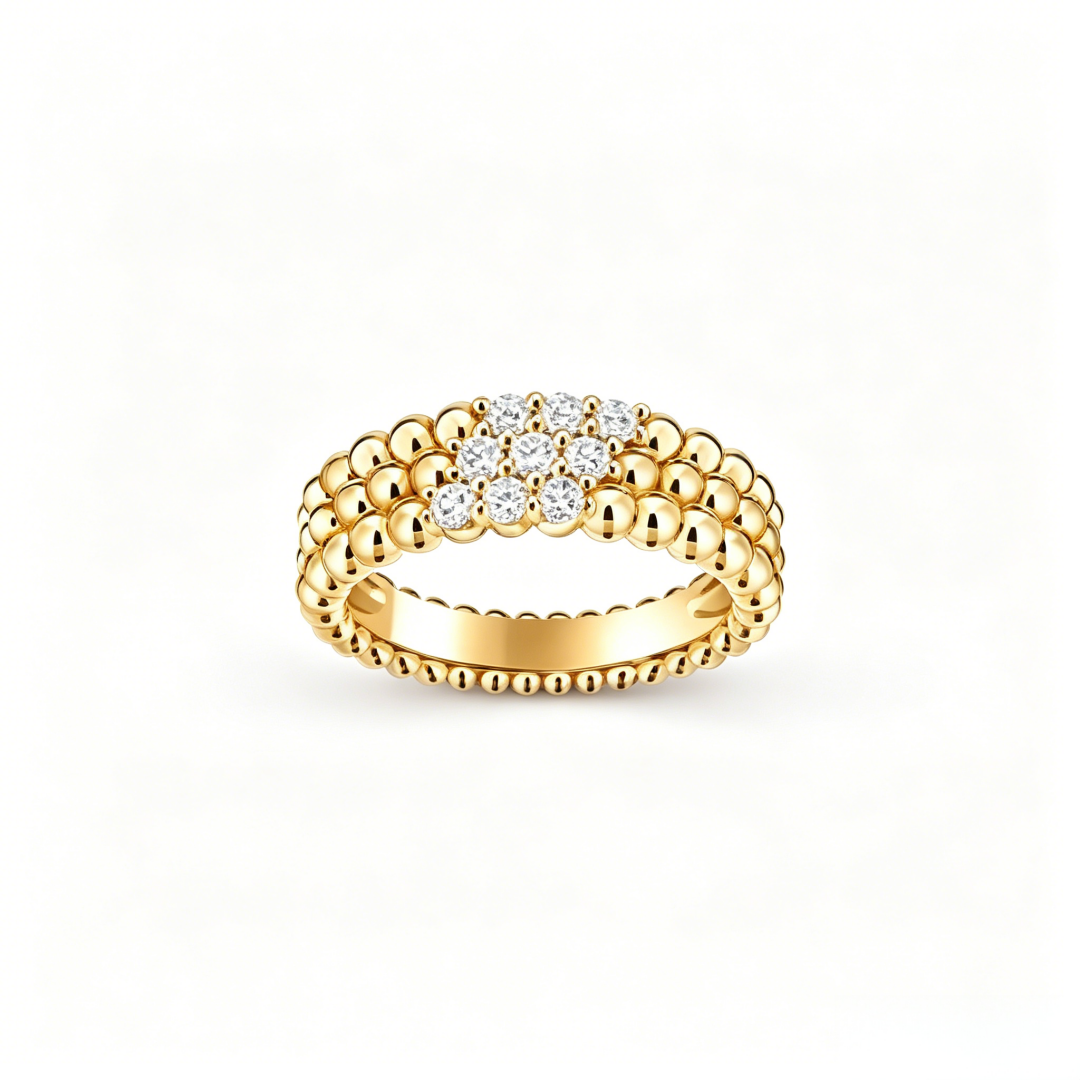 [ELAN LUXE] THREE-ROW DIAMOND RING