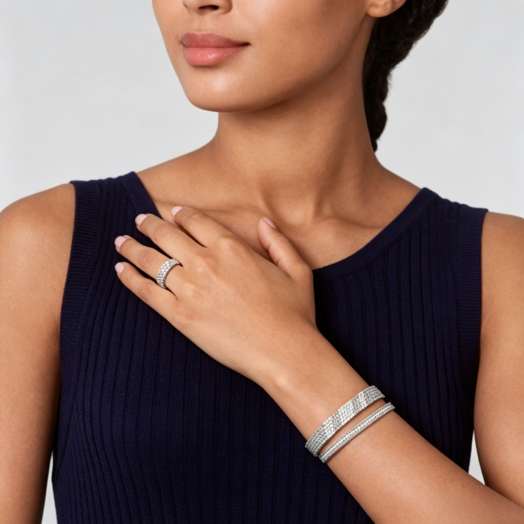 [ELAN LUXE] THREE-ROW DIAMOND RING