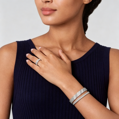 [ELAN LUXE] THREE-ROW DIAMOND RING