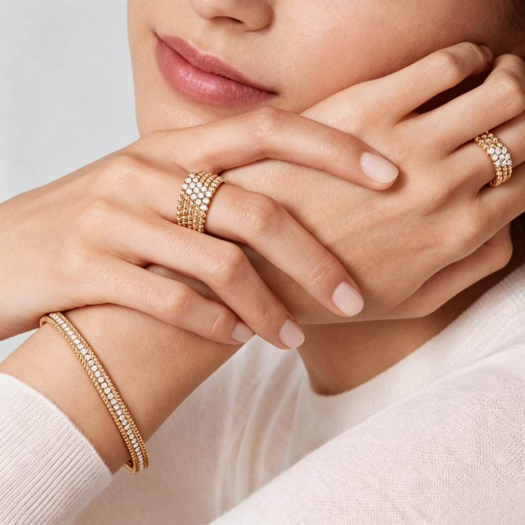 [ELAN LUXE] THREE-ROW DIAMOND RING