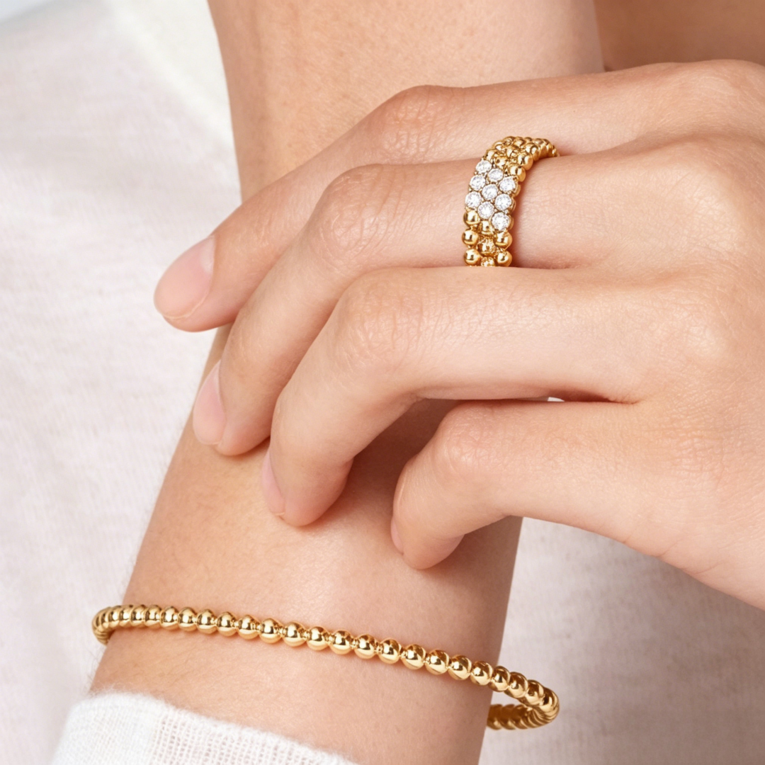 [ELAN LUXE] THREE-ROW DIAMOND RING