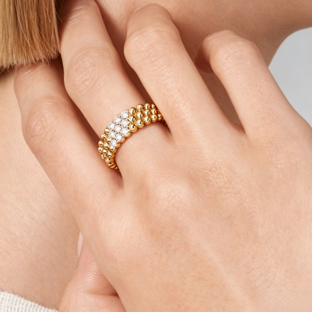 [ELAN LUXE] THREE-ROW DIAMOND RING