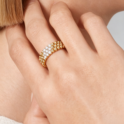 [ELAN LUXE] THREE-ROW DIAMOND RING
