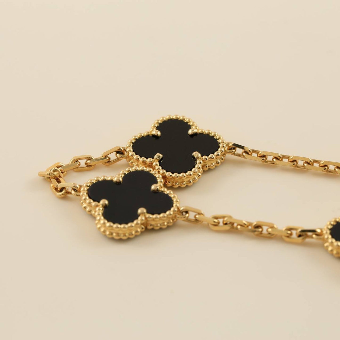 [ELAN LUXE]CLOVER  5 MOTIFS BLACK ONYX BRACELET