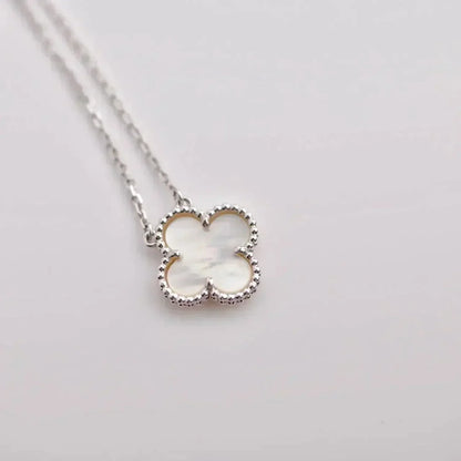 [ELAN LUXE]CLOVER  15MM WHITE MOTHER-OF-PEARL SILVER