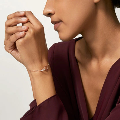[ELAN LUXE]LOVE DOUBLE RING HALF DIAMOND BRACELET