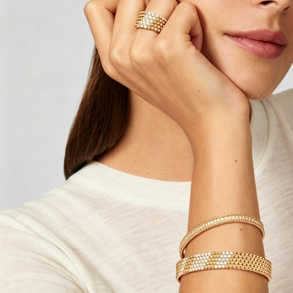 [ELAN LUXE]  FIVE-ROW DIAMOND BRACELET