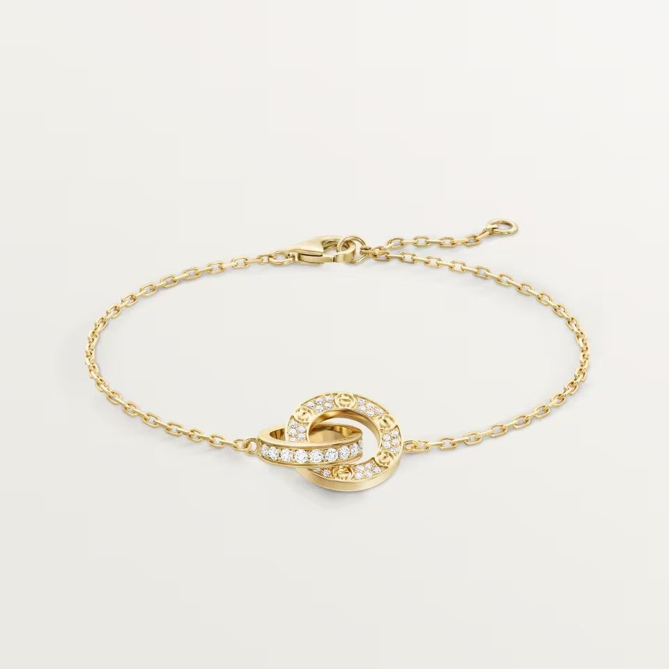 [ELAN LUXE]LOVE DOUBLE RING FULL DIAMOND BRACELET