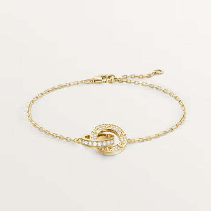 [ELAN LUXE]LOVE DOUBLE RING FULL DIAMOND BRACELET