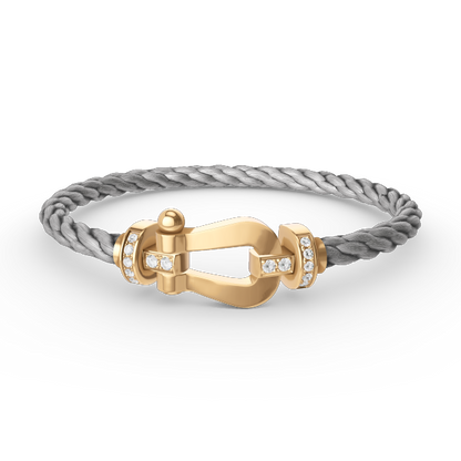 [ELAN LUXE]FORCE LARGE HORSESHOE HALF DIAMOND BRACELET GOLD