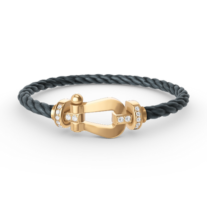 [ELAN LUXE]FORCE LARGE HORSESHOE HALF DIAMOND BRACELET GOLD
