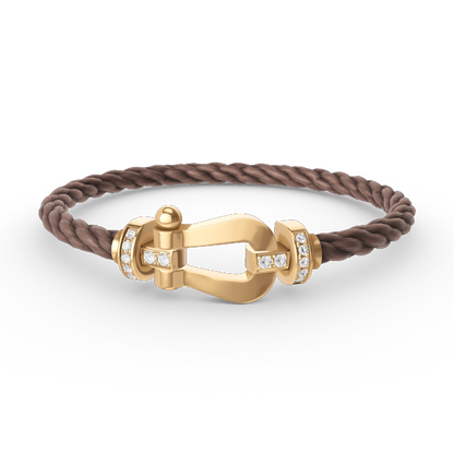 [ELAN LUXE]FORCE LARGE HORSESHOE HALF DIAMOND BRACELET GOLD