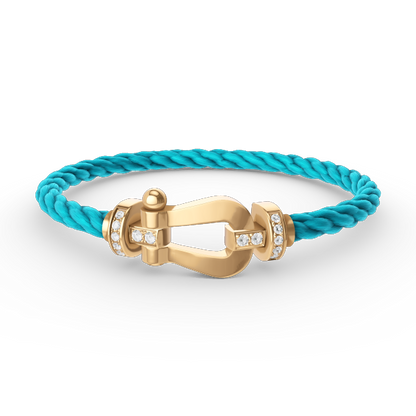 [ELAN LUXE]FORCE LARGE HORSESHOE HALF DIAMOND BRACELET GOLD