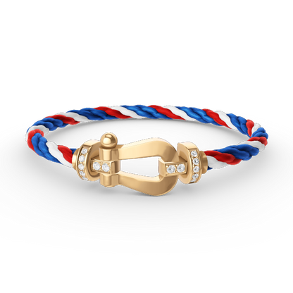 [ELAN LUXE]FORCE LARGE HORSESHOE HALF DIAMOND BRACELET GOLD
