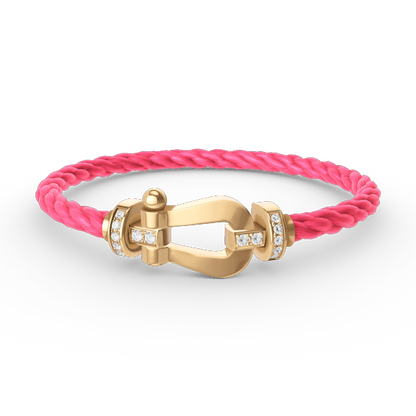 [ELAN LUXE]FORCE LARGE HORSESHOE HALF DIAMOND BRACELET GOLD