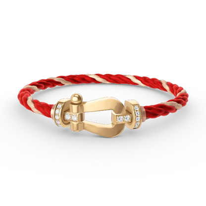 [ELAN LUXE]FORCE LARGE HORSESHOE HALF DIAMOND BRACELET GOLD