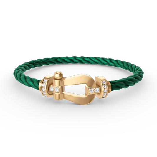 [ELAN LUXE]FORCE LARGE HORSESHOE HALF DIAMOND BRACELET GOLD