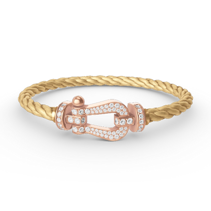 [ELAN LUXE]FORCE LARGE HORSESHOE FULL DIAMOND BRACELET ROSE GOLD