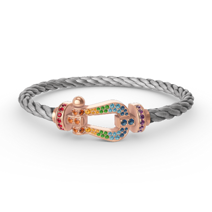 [ELAN LUXE]FORCE LARGE HORSESHOE  COLORED DIAMOND BRACELET ROSE GOLD