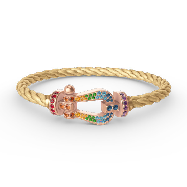[ELAN LUXE]FORCE LARGE HORSESHOE  COLORED DIAMOND BRACELET ROSE GOLD