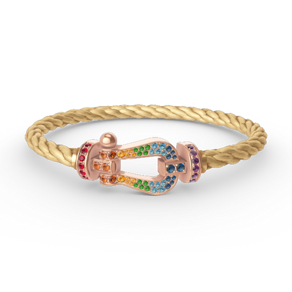 [ELAN LUXE]FORCE LARGE HORSESHOE  COLORED DIAMOND BRACELET ROSE GOLD