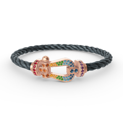 [ELAN LUXE]FORCE LARGE HORSESHOE  COLORED DIAMOND BRACELET ROSE GOLD