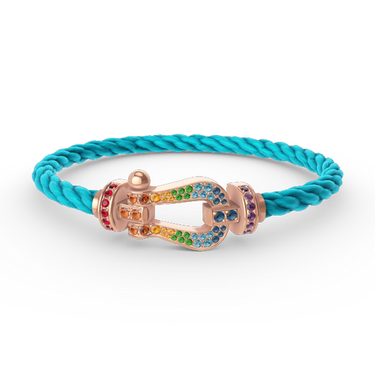 [ELAN LUXE]FORCE LARGE HORSESHOE  COLORED DIAMOND BRACELET ROSE GOLD