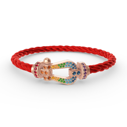[ELAN LUXE]FORCE LARGE HORSESHOE  COLORED DIAMOND BRACELET ROSE GOLD