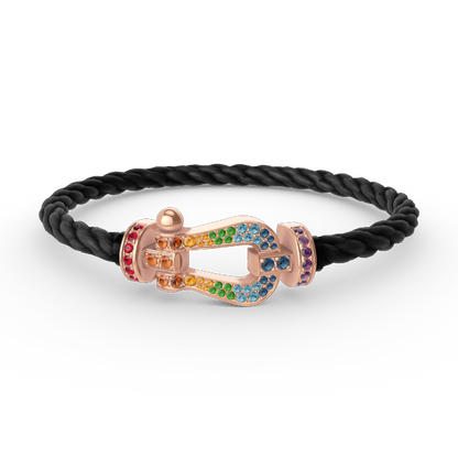 [ELAN LUXE]FORCE LARGE HORSESHOE  COLORED DIAMOND BRACELET ROSE GOLD