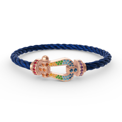 [ELAN LUXE]FORCE LARGE HORSESHOE  COLORED DIAMOND BRACELET ROSE GOLD