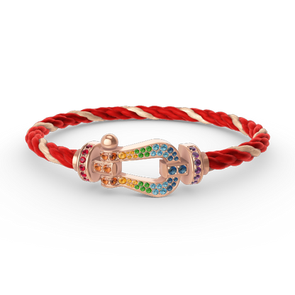 [ELAN LUXE]FORCE LARGE HORSESHOE  COLORED DIAMOND BRACELET ROSE GOLD