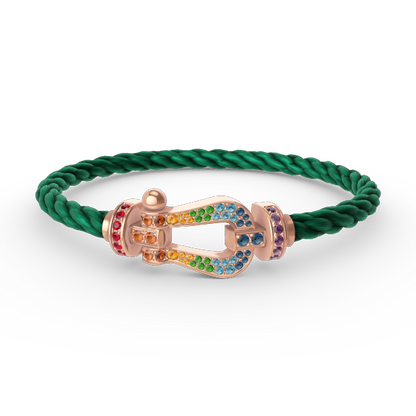 [ELAN LUXE]FORCE LARGE HORSESHOE  COLORED DIAMOND BRACELET ROSE GOLD
