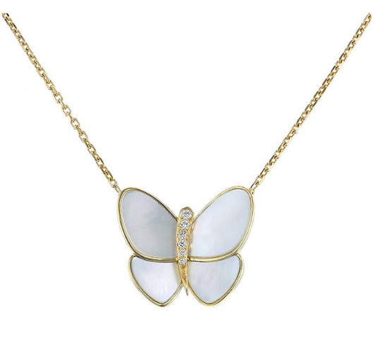 [ELAN LUXE]BUTTERFLY GOLD MOP DIAMOND NECKLACE
