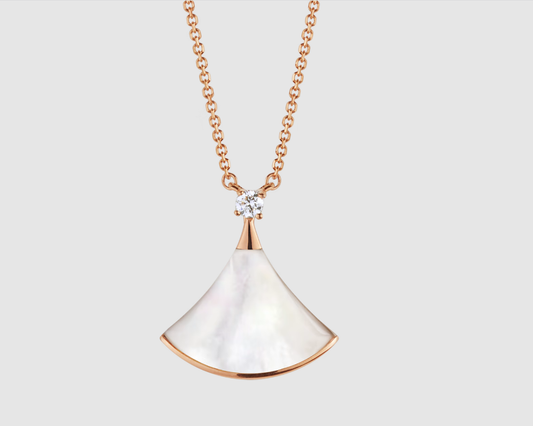 [ELAN LUXE]DREAM NECKLACE WHITE MOP PINK GOLD 1 DIAMOND