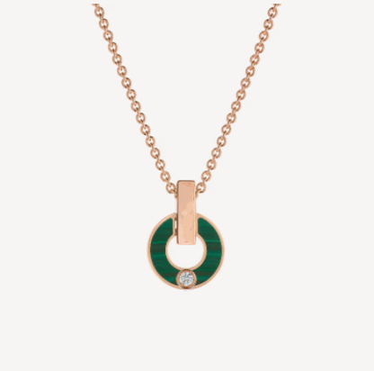 [ELAN LUXE]GARI NECKLACE PINK GOLD MALACHITE