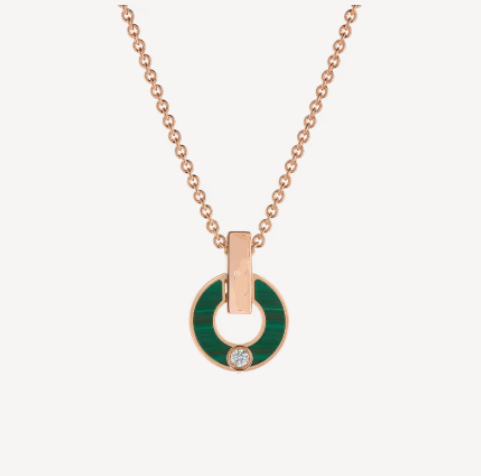 [ELAN LUXE]GARI NECKLACE PINK GOLD MALACHITE
