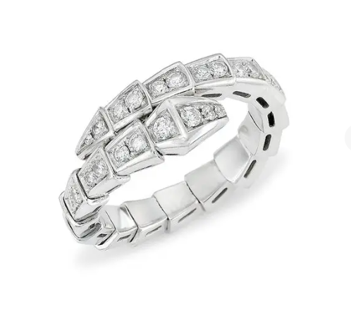 [ELAN LUXE]SERPENTI RING SILVER DIAMOND PAVED 4MM