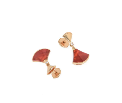 [ELAN LUXE]DREAM Carnelian PINK GOLD EARRINGS