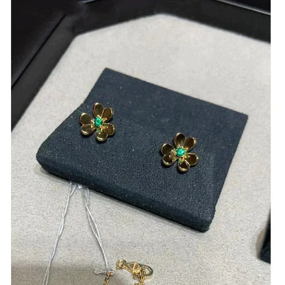 [ELAN LUXE]FRIVOLE  FLOWER MALACHITE EARRINGS