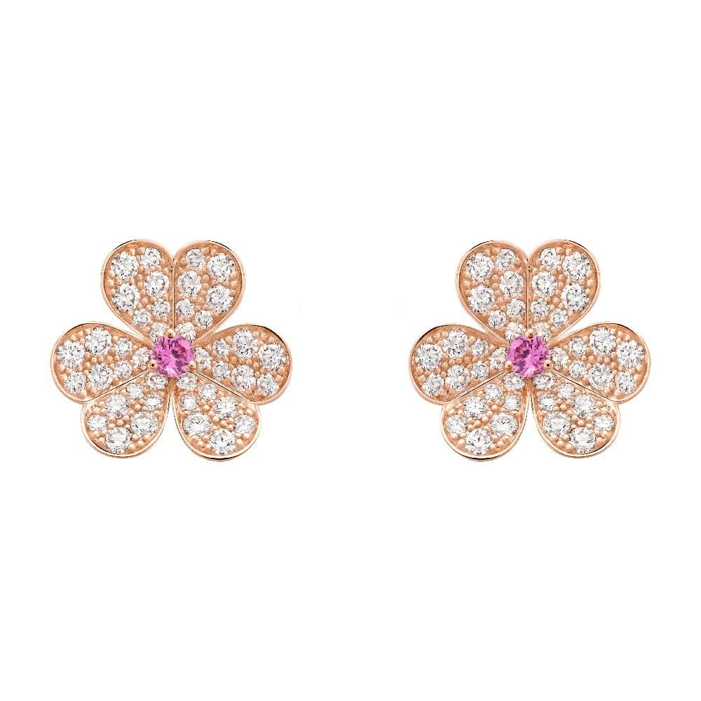 [ELAN LUXE]FRIVOLE PINK GOLD FLOWER DIAMOND EARRINGS