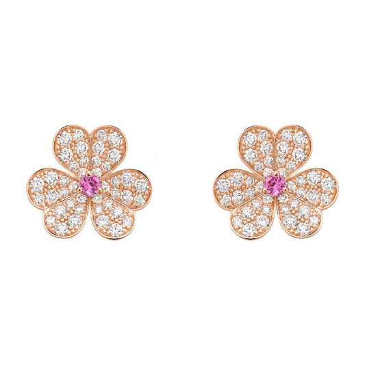 [ELAN LUXE]FRIVOLE PINK GOLD FLOWER DIAMOND EARRINGS