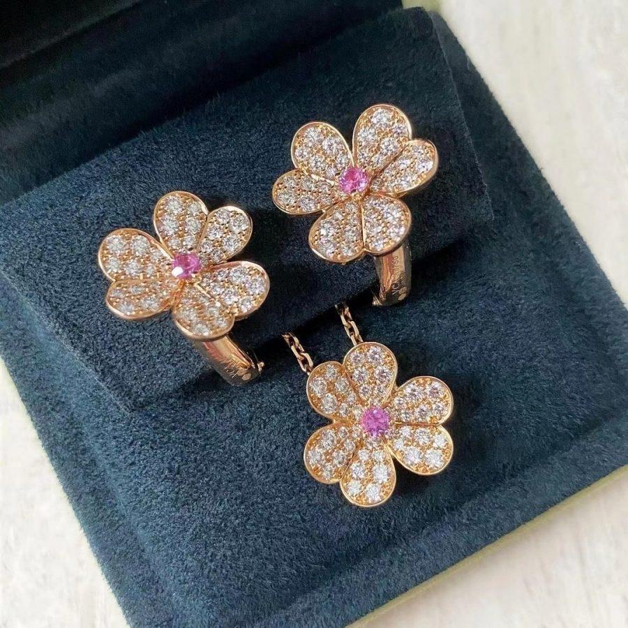 [ELAN LUXE]FRIVOLE ROSE GOLD FLOWER DIAMOND NECKLACE