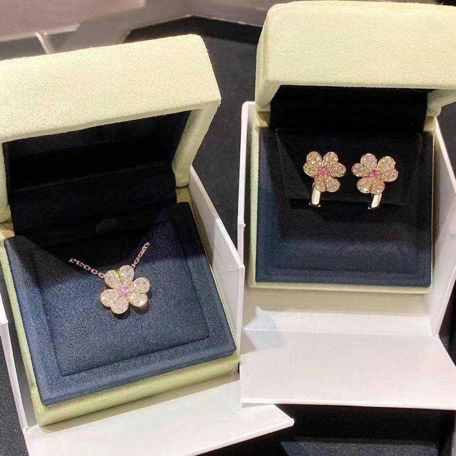 [ELAN LUXE]FRIVOLE PINK GOLD FLOWER DIAMOND EARRINGS