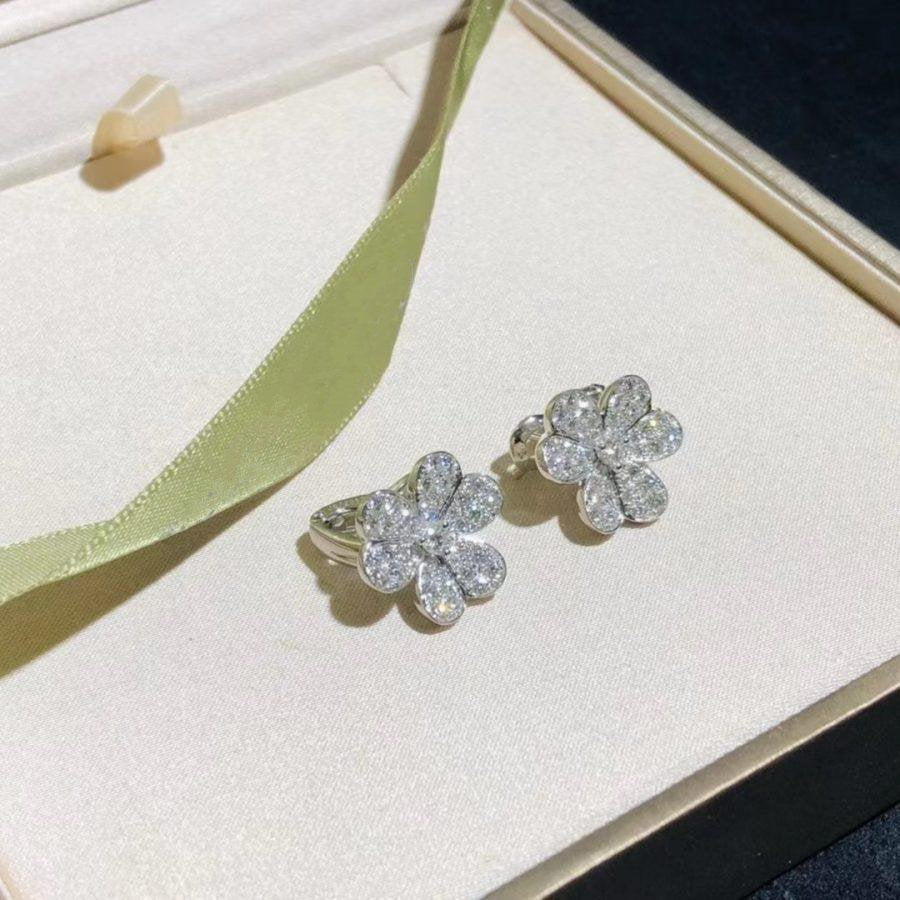 [ELAN LUXE]FRIVOLE SILVER FLOWER DIAMOND EARRINGS