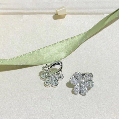 [ELAN LUXE]FRIVOLE SILVER FLOWER DIAMOND EARRINGS