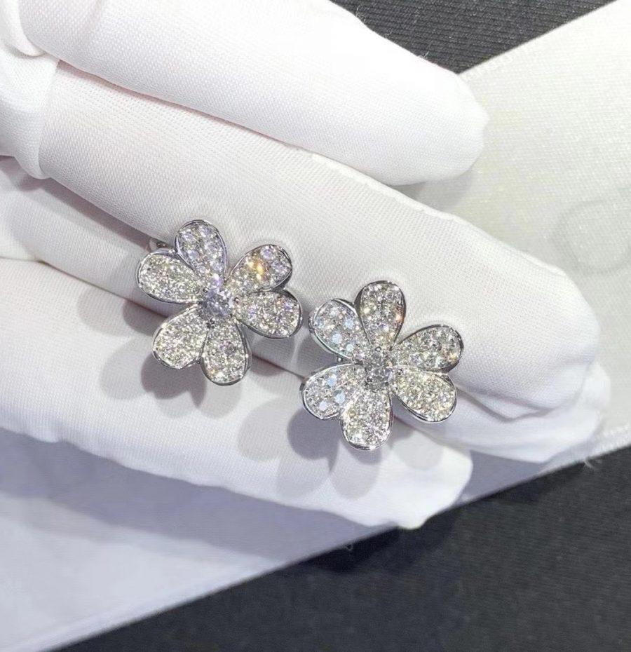 [ELAN LUXE]FRIVOLE SILVER FLOWER DIAMOND EARRINGS